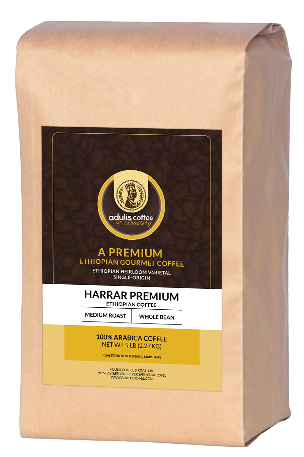 Ethiopian Premium Medium Roast Harrar Whole Bean - 5 lb